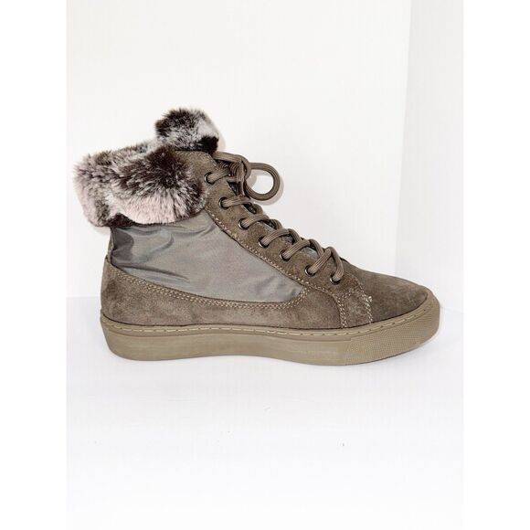 Cougar Dubliner Winter Platform Sneaker Boot Faux Fur Suede Taupe Zip Lace 37/7 - Picture 11 of 16